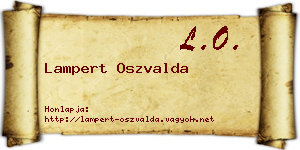 Lampert Oszvalda névjegykártya